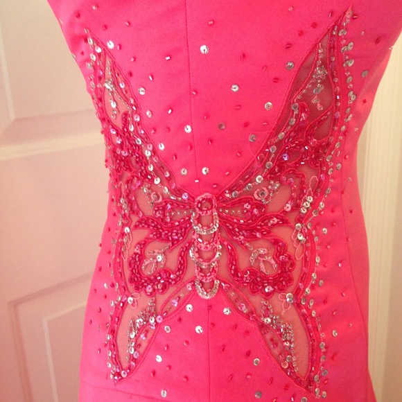 Flip! Dresses & Skirts - Pink Strapless Prom Formal Dress Butterfly Sz 5/6